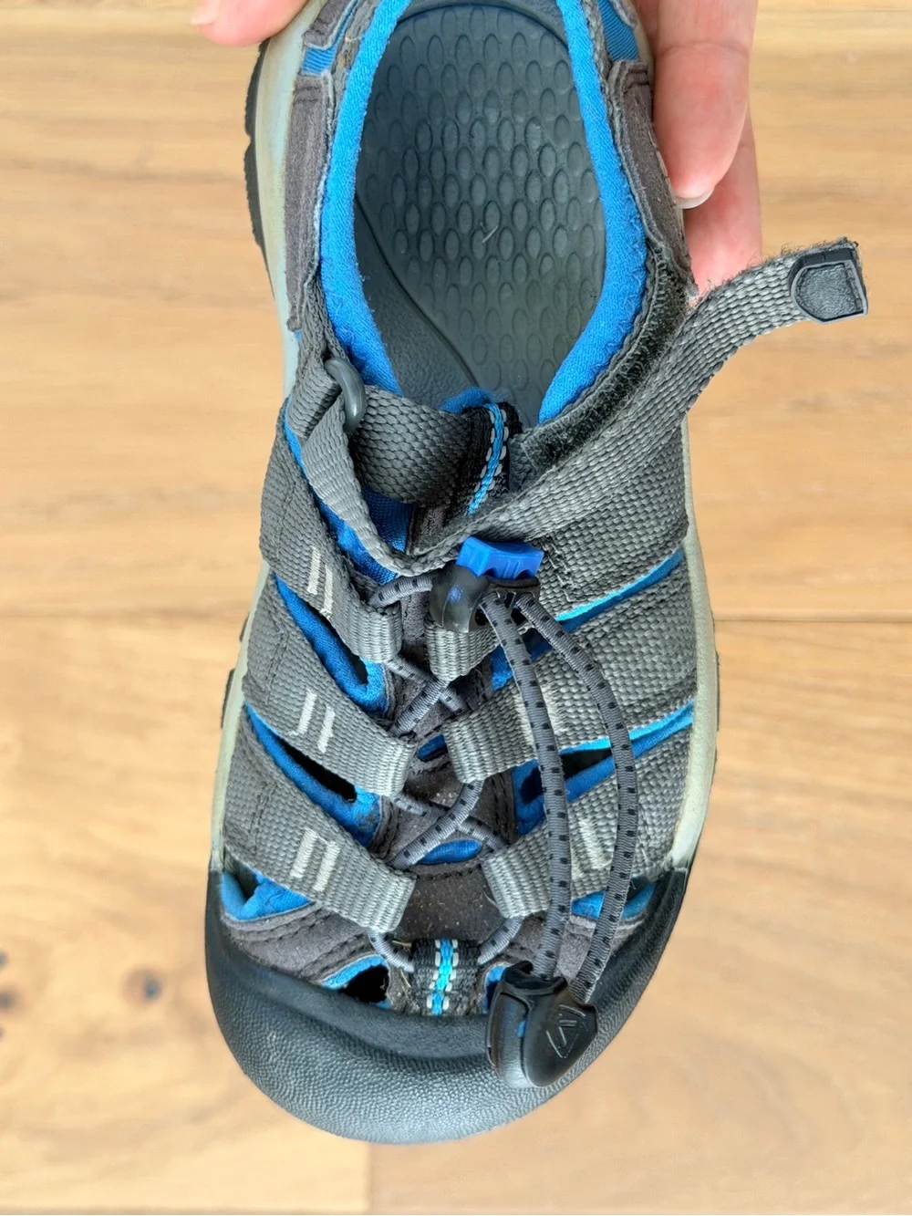 KEEN Kids Newport H2 Grey Blue Water Sandals Hiking Shoes Sz 13 Camping Gorpcore